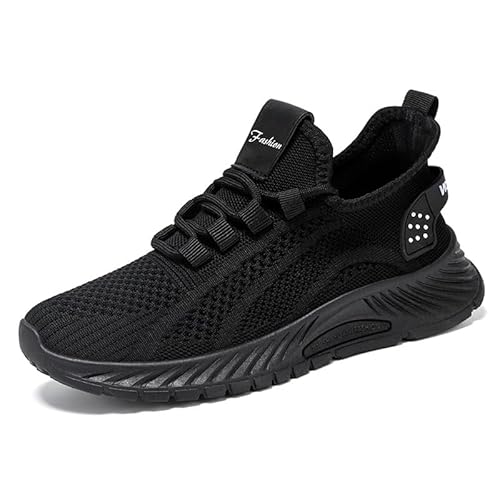 Damen Laufschuhe Schnürsenkel Sneaker Tennis Arbeitsschuhe Bequem Leicht Atmungsaktiv Laufen Gymnastik Gehen Sport Gym Schuhe Casual Outdoor Fitness Sport, Schwarz , 36 EU von DINNIWIKL