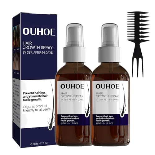 Ouhoe Hair Growth Spray, Ouhoe Hair Growth Oil, OUHOE Stronger and Hair Thickening Spray, Hair Regrowth Treatments for Women & Men, Best Hair Growth Products (2pcs) von DINNIWIKL