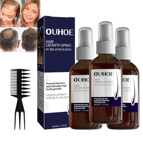 Ouhoe Hair Growth Spray, Ouhoe Stronger and Hair Thickening Spray, Hair Regrowth Treatments for Women & Men (3pcs) von DINNIWIKL
