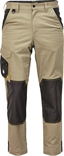 DINOZAVR Cremorne Herren Arbeitshose - Strapazierfähig Bundhose mit Knietaschen und Elastischem Bund - Beige 60 von DINOZAVR