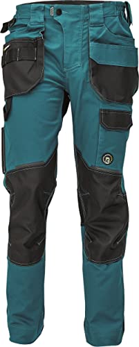 DINOZAVR Dayboro Herren Arbeitshose - Strapazierfähige elastische Bundhose mit Knietaschen - Aquamarin 56 von DINOZAVR