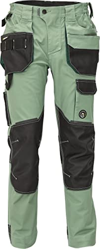 DINOZAVR Dayboro Herren Arbeitshose - Strapazierfähige elastische Bundhose mit Knietaschen - Grün 52 von DINOZAVR