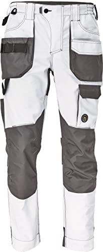 DINOZAVR Dayboro Herren Arbeitshose - Strapazierfähige elastische Bundhose mit Knietaschen - Weiß 52 von DINOZAVR