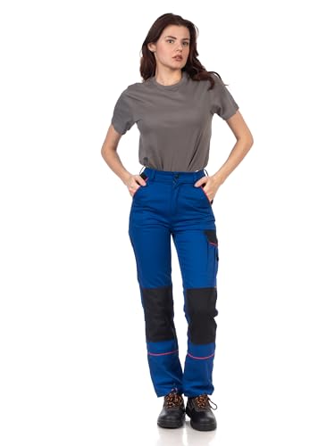 DINOZAVR Fortum Arbeitshose Damen - Arbeitskleidung Damen Baustelle - Cargohose Damen mit Cordura - Königsblau 38 von DINOZAVR