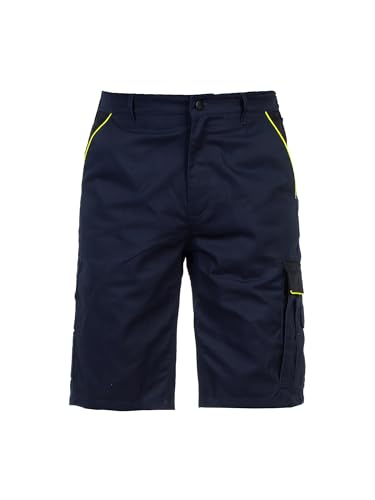 DINOZAVR Fortum Kurze Hosen Herren - Kurze Arbeitshose Herren mit Cargotasche, Werkzeugtasche, 2 Fronttaschen, 2 Gesäßtaschen mit Patte und Klettverschluss, Arbeitshosen Männer Kurz Dunkelblau 54 von DINOZAVR