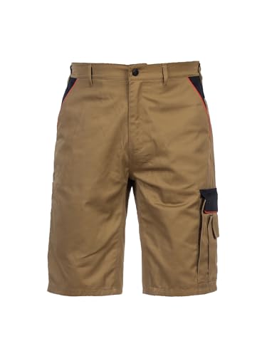 DINOZAVR Fortum Arbeitsshorts - Kurze Arbeitshose Herren - Kurze Arbeitshosen Herren - Herren Cargohose Kurz - Shorts Mit Taschen Herren - Arbeitshose Kurz Herren Khaki 54 von DINOZAVR