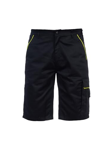 DINOZAVR Fortum Arbeitsshorts - Kurze Arbeitshose Herren - Kurze Arbeitshosen Herren - Herren Cargohose Kurz - Shorts Mit Taschen Herren - Arbeitshose Kurz Herren Schwarz 56 von DINOZAVR