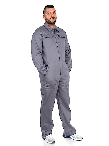 Ultra Overall Herren Arbeitskleidung - Rallyekombi Overall mit Verstecktem Reißverschluss, Zwei Oberen Taschen, Zwei Fronttaschen, Werkzeugtasche, Elastische Bündchen, Elastischer Bund Grau M Ultra Overall Herren Arbeitskleidung - Rallyekombi Overall mit Verstecktem Reißverschluss, Zwei Oberen Taschen, Zwei Fronttaschen, Werkzeugtasche, Elastische Bündchen, Elastischer Bund Grau M von DINOZAVR