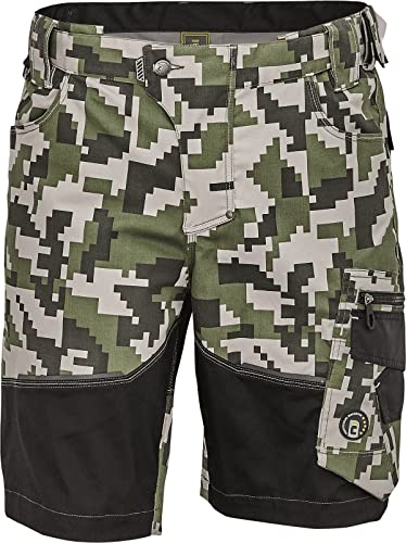 DINOZAVR Neurum Camouflage Herren Shorts - Strapazierfähige elastische Kurze Männer Arbeitshosen für den Sommer mit Multifunktionstaschen - Olivgrün 52 von DINOZAVR