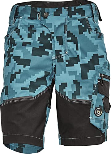 DINOZAVR Neurum Camouflage Herren Shorts - Strapazierfähige elastische Kurze Männer Arbeitshosen für den Sommer mit Multifunktionstaschen - Petrol Blau 50 von DINOZAVR