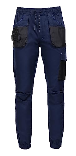 Revolt Sport Jogginghose Herren - Arbeitshosen Männer Cargohose Herren - Mit Stretchmaterial, Dreifachnaht, Reflektierenden Details, Elastischem Bund, Kordelzug, Reißverschluss, Taschen Dunkelblau 3XL von DINOZAVR