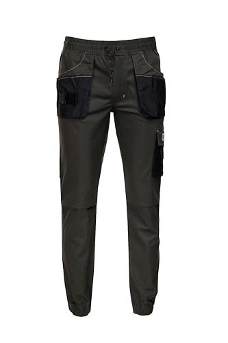 Revolt Sport Jogginghose Herren - Arbeitshosen Männer Cargohose Herren - Mit Stretchmaterial, Dreifachnaht, Reflektierenden Details, Elastischem Bund, Kordelzug, Reißverschluss, Taschen - Grün XL von DINOZAVR