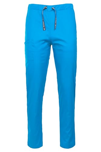 DINOZAVR Tony Schlupfhose Damen Und Herren - Unisex Medizinische Berufsbekleidung Mit Elasthan, Stretch, Zwei Italienische Taschen, Rechte Oberschenkeltasche, Gesäßtasche Mit Patte Blau XL von DINOZAVR