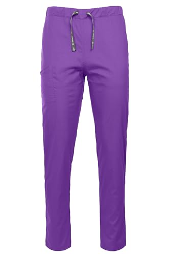 DINOZAVR Tony Schlupfhose Damen Und Herren - Unisex Medizinische Berufsbekleidung Mit Elasthan, Stretch, Zwei Italienische Taschen, Rechte Oberschenkeltasche, Gesäßtasche Mit Patte Violett L von DINOZAVR