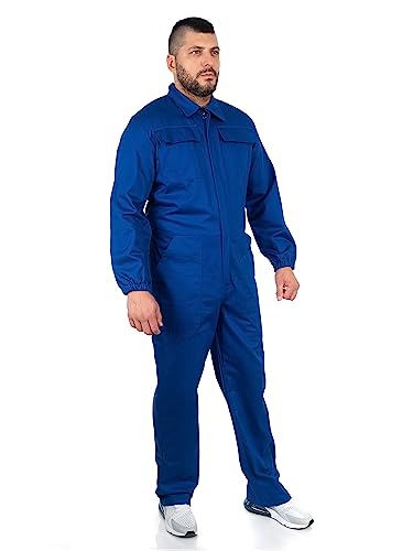 Ultra Overall Herren Arbeitskleidung - Rallyekombi Overall mit Verstecktem Reißverschluss, Zwei Oberen Taschen, Zwei Fronttaschen, Werkzeugtasche, Elastische Bündchen, Elastischer Bund Königsblau S Ultra Overall Herren Arbeitskleidung - Rallyekombi Overall mit Verstecktem Reißverschluss, Zwei Oberen Taschen, Zwei Fronttaschen, Werkzeugtasche, Elastische Bündchen, Elastischer Bund Königsblau S von DINOZAVR