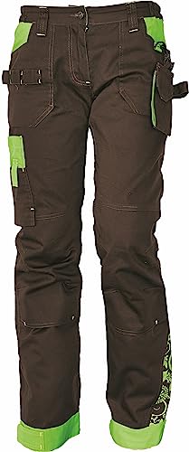 DINOZAVR Yowie Damen Arbeitshose - Stretch Multi Taschen Moderne Outdoorhose - Braun/Grün 40 von DINOZAVR