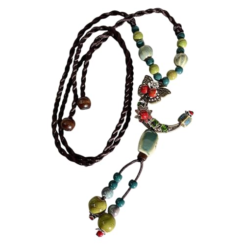 DINSOAVR DIY-Zubehör, modische lange Pullover-Halskette mit Keramik-Quasten für trendige Ergänzungen, Retro-Schmetterlings-Halskette, Pullover-Accessoire DINSOAVR DIY-Zubehör, modische lange Pullover-Halskette mit Keramik-Quasten für trendige Ergänzungen, Retro-Schmetterlings-Halskette, Pullover-Accessoire von DINSOAVR