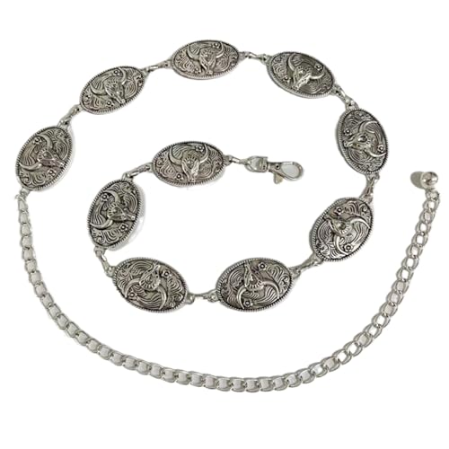 DINSOAVR Einzigartiger Taillengürtel für Street Dance Musik Festival Jeans Kleid Gürtel Körperschmuck Kette Metallic Conch von DINSOAVR