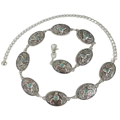 DINSOAVR Einzigartiger Taillengürtel für Street Dance Musik Festival Jeans Kleid Gürtel Körperschmuck Kette Metallic Conch DINSOAVR Einzigartiger Taillengürtel für Street Dance Musik Festival Jeans Kleid Gürtel Körperschmuck Kette Metallic Conch von DINSOAVR