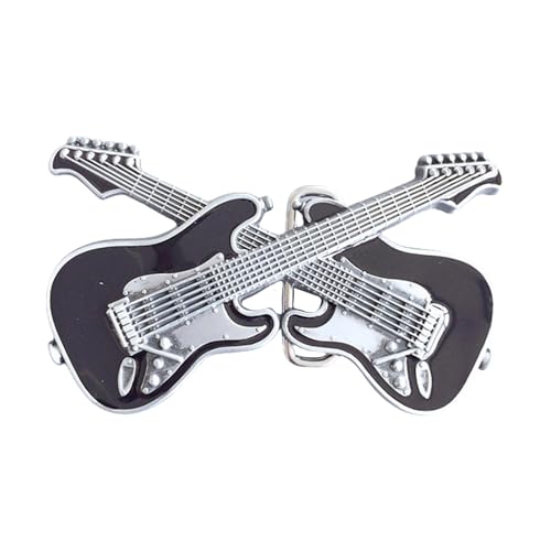 DINSOAVR Fertige Gürtelschnalle, Unisex, Rocker-Stil, Gitarren-Form, antike Doppelton-Schnallen für den täglichen Gebrauch von DINSOAVR