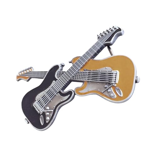 DINSOAVR Fertige Gürtelschnalle, Unisex, Rocker-Stil, Gitarren-Form, antike Doppelton-Schnallen für den täglichen Gebrauch von DINSOAVR