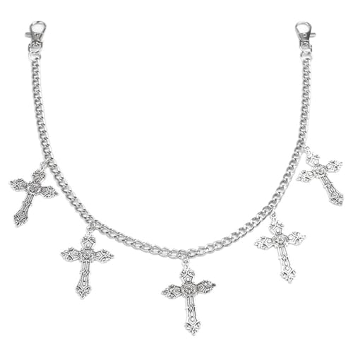 DINSOAVR Gürtel, Punk-Seitenkette an Jeans, Hosen, Handtasche für Mädchen, mehrschichtige Körperkette, Hose, Straßenkleidung von DINSOAVR