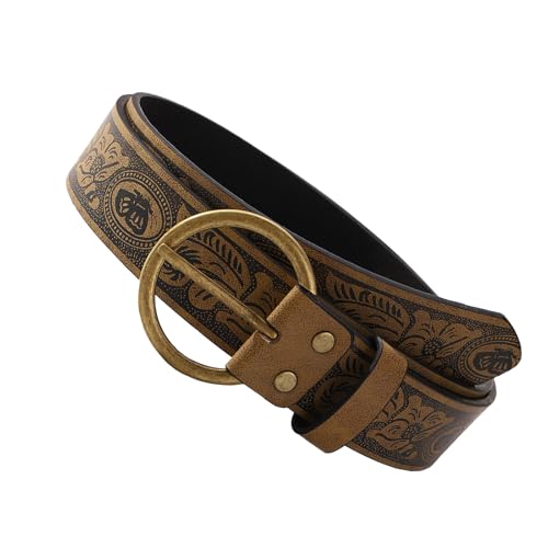 DINSOAVR Gürtel, langlebig, bequemer Gürtel, Persönlichkeitsstil, brauner Leder-Taillengürtel für jeden Look von DINSOAVR