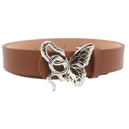 DINSOAVR Gürtel, schmale Taillenkette, Schlange, Schmetterlingsschnalle für Damen, Freizeitkleidung, dekorativer Gürtel, schmaler Gürtel, Kleid, Schmuck von DINSOAVR