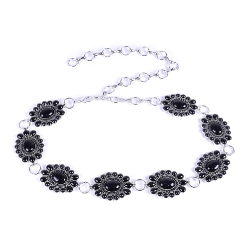 DINSOAVR Gürtel, zarte Körperkette für Damen, Metall-Edelstein-Anhänger, Körperkette, ethnische Taillenkette von DINSOAVR