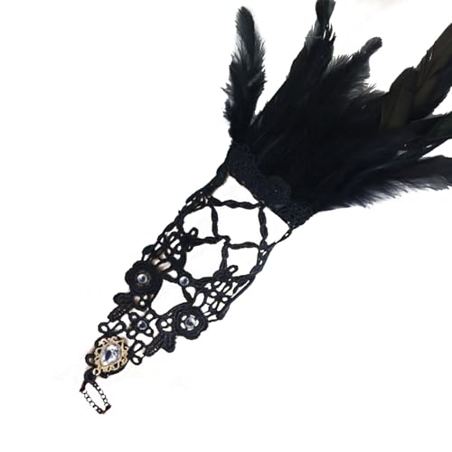 DINSOAVR Handschuhe, Gothicismus-Hexenhandschuhe, Rollenspiel-Fäustlinge, mystische Spitze, lange Hexenhandschuhe für Halloween-Make-up von DINSOAVR