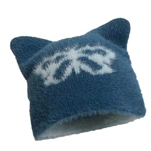 DINSOAVR Hut, gehäkelt, krempellos, für Damen, handgefertigt, lustiger Ohrenhut, niedlicher Anime-Totenkopf-Hut, 2000er-Jahre-Mädchen, Pullover, Mütze, Strickmütze, Kopfschmuck DINSOAVR Hut, gehäkelt, krempellos, für Damen, handgefertigt, lustiger Ohrenhut, niedlicher Anime-Totenkopf-Hut, 2000er-Jahre-Mädchen, Pullover, Mütze, Strickmütze, Kopfschmuck von DINSOAVR