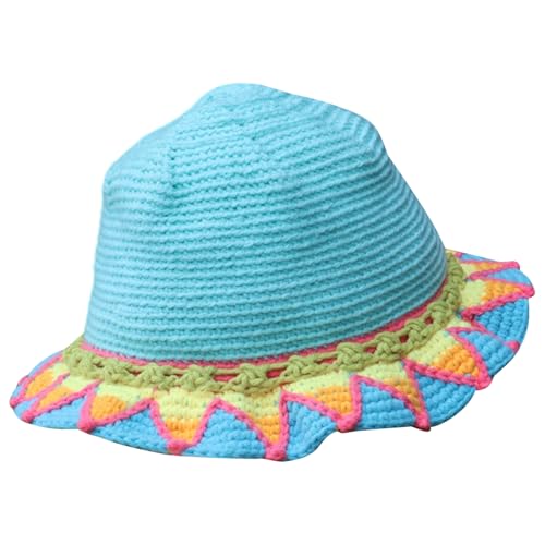 DINSOAVR Hut, gehäkelter Fischerhut für Mädchen, elegant, gestrickt, Patchwork, Blumenhut, Sonnenschutz, Fischerhut, Kopfbedeckung, Frühlingsfischerhut DINSOAVR Hut, gehäkelter Fischerhut für Mädchen, elegant, gestrickt, Patchwork, Blumenhut, Sonnenschutz, Fischerhut, Kopfbedeckung, Frühlingsfischerhut von DINSOAVR