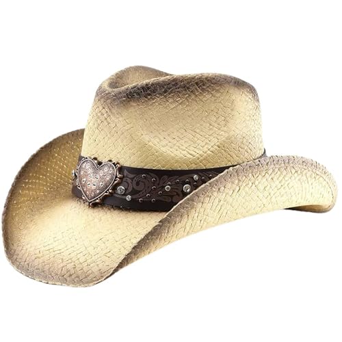 DINSOAVR Hut, verstellbarer Outdoor-Hut mit formbaren Krempen, nationaler Stil, Hut mit Strasssteinen für Damen und Herren von DINSOAVR