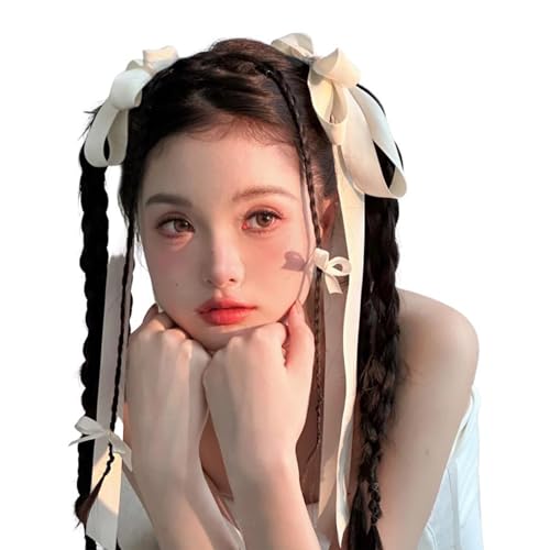 DINSOAVR Kopfschmuck, 1 Set Haarnadeln in Schleifenform, Brautband, Schleife, Frühlings-Haarspange, Hochzeits-Haarspange für Damen, Pferdeschwanz-Haarspange von DINSOAVR