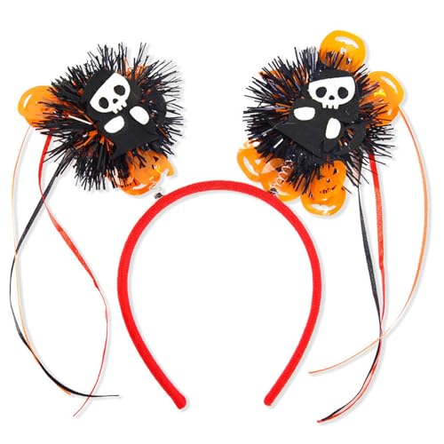 DINSOAVR Kopfschmuck, bequemer Totenkopf-Haarreif, einzigartiger Urlaubs-Haarband, bunte Luftschlangen, Kopfbedeckung für Themenfeiern von DINSOAVR