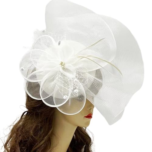 DINSOAVR Kopfschmuck, elegante gefiederte Haarspange mit Perlen, handgefertigtes Haar-Accessoire für Damen, Perlenkopfschmuck, 1920er-Jahre-Kunst von DINSOAVR