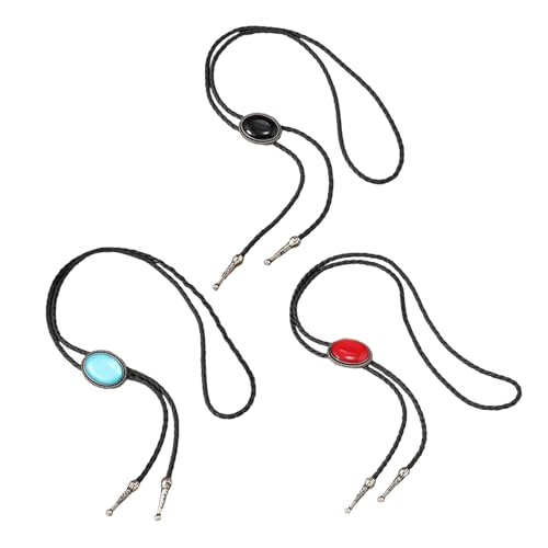 DINSOAVR Krawatten, falsche Halsbänder, elegante Krawatte mit Edelstein-Anhänger, Edelstein-Krawatte, Western-Kostüm von DINSOAVR