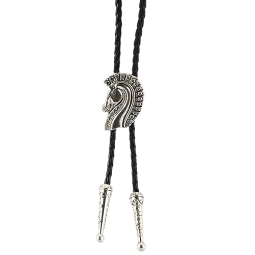 DINSOAVR Krawatten, falsche Halsbänder, elegante Krawatte mit Pferdekopf-Anhänger, Pferdekopf-Krawatte, Western-Halskette, Western-Kostüm von DINSOAVR