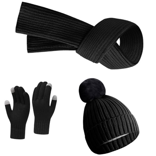 DINSOAVR Mehrteiliges Set (Schal, Mütze, Handschuhe), Mehrzweck-Reise-Schal, Anzug für Kinder und Erwachsene, Wintermütze, kaltes Wetter, schöne Mütze für Familie und Außenbereich von DINSOAVR