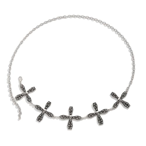 DINSOAVR Modischer Damen-Taillengürtel, Metallic-Punk-Kette, Körperkette, Taillenschmuck, Partykleid, Taillengürtel, Club-Körperschmuck von DINSOAVR