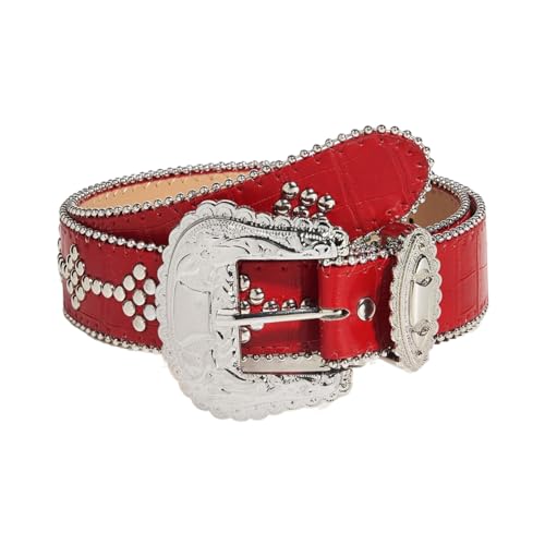 DINSOAVR Modischer PU-Gürtel mit Metallnieten, Taillengürtel, Mode-Enthusiasten, Gürtel, Mantel, Kleid, weiblicher dekorativer Bund von DINSOAVR
