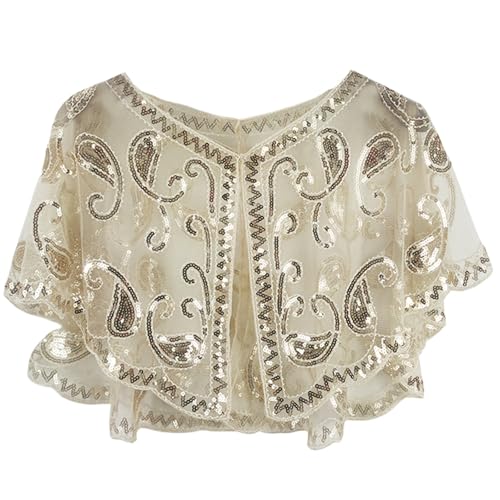 DINSOAVR Schals und Schals, Pailletten-Schal, Prinzessinnen-Wickelschal, handgefertigtes Kleid, Zubehör für Damen, Kostüm, Mottoparty von DINSOAVR