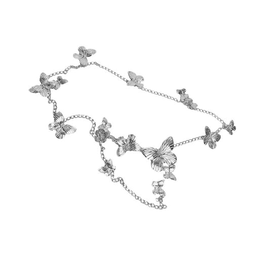 DINSOAVR Stilvoller Taillengürtel für Street Dance Musik Festival Jeans Kleid Gürtel Körperschmuck Kette Metallic Schmetterling von DINSOAVR