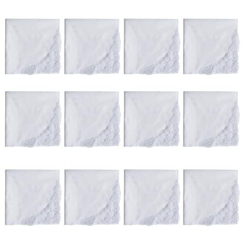 DINSOAVR Taschentuch, Hochzeits-Taschentuch, weiße Spitze, Taschentuch für Bräutigam, Damen, Taschentücher, Hochzeits-Taschentücher DINSOAVR Taschentuch, Hochzeits-Taschentuch, weiße Spitze, Taschentuch für Bräutigam, Damen, Taschentücher, Hochzeits-Taschentücher von DINSOAVR