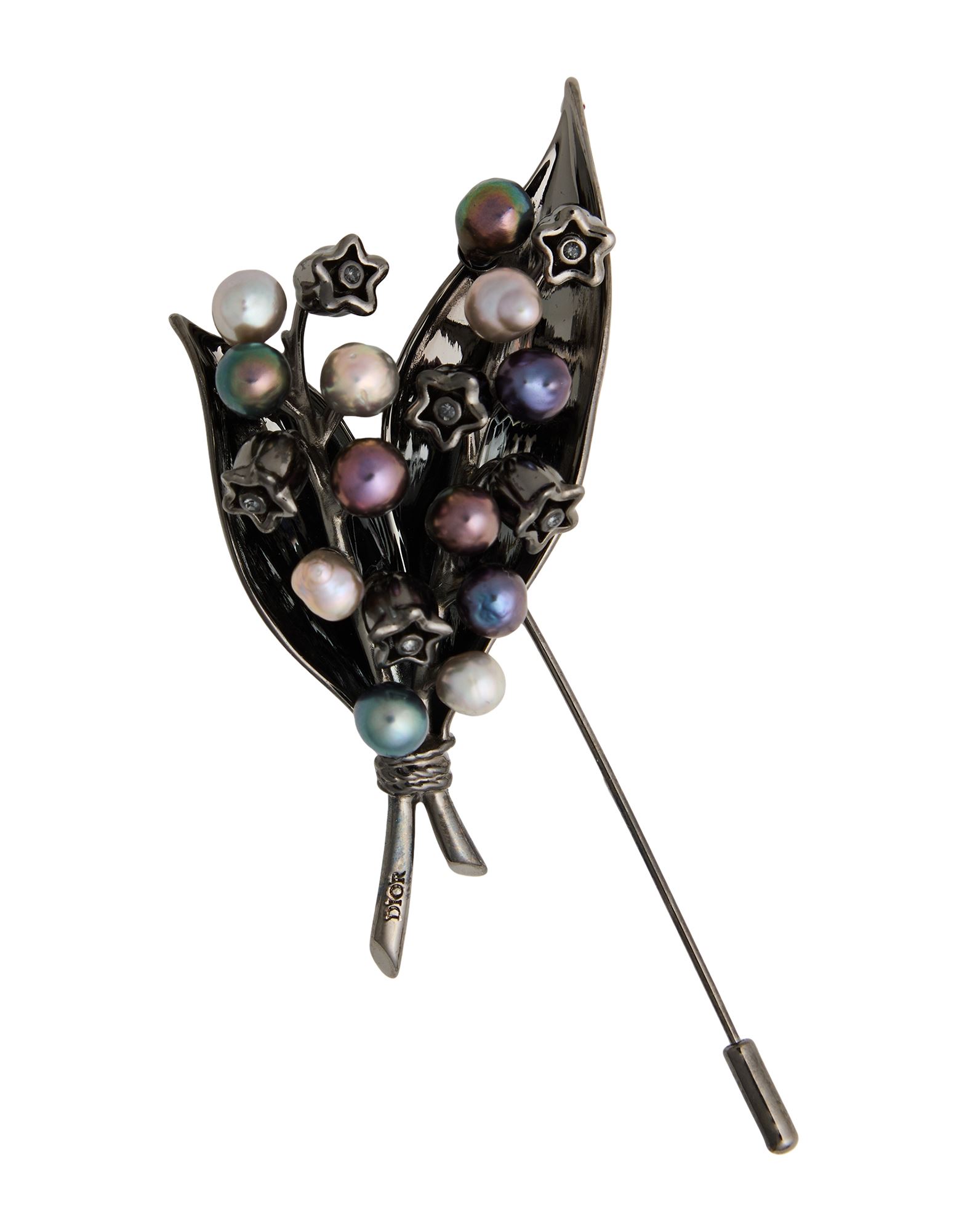 DIOR Brosche Damen Braungrau von DIOR