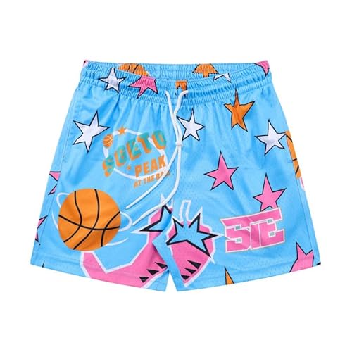 DIOTSR Basketball-Shorts für Herren, mit Kordelzug, Laufen, Workout, Sommer, coole Freizeit-Shorts, 01 Sternenhimmelblau, Mittel DIOTSR Basketball-Shorts für Herren, mit Kordelzug, Laufen, Workout, Sommer, coole Freizeit-Shorts, 01 Sternenhimmelblau, Mittel von DIOTSR