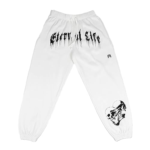 DIOTSR Herren Athletic Workout Sweatpants, Gym Running Jogger Hose für Herren, Hip-Hop-Trainingshose mit Taschen, Weiss/opulenter Garten, Klein von DIOTSR