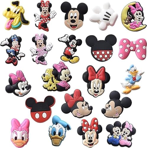 DIOTTI 21 Stück Mickey Minnie PVC Schuh Charms -Nette PVC Schuh Charms für Clog Schuhe Dekorationen Armband Armband Party Gefälligkeiten für Schuh und Bands Party Geschenke Dekoration von DIOTTI