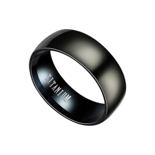 MAGIIE TITANIUM 8mm Ringe für Herren,heringe Herren Ringe Schwarz,Herren Ring aus Edelstahl Matt,Partnerringe Freundschaftsringe,Größe 60 bis 70 (Schwarz, 60) von MAGIIE