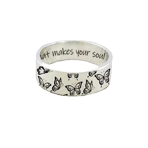 MAGIIE Schmuck Liebe geschnitzt Ringe Schmetterling Ringe Damen Ring Silber 925 Sterling Silber Ring (Silber, 54) von MAGIIE